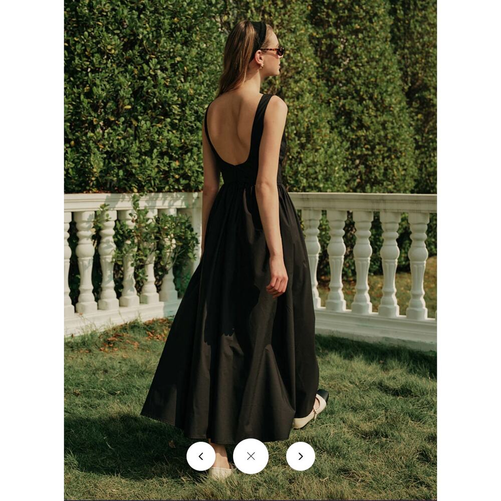 NWT Commense Backless Pleated Sleeveless Long Dress Sz M
